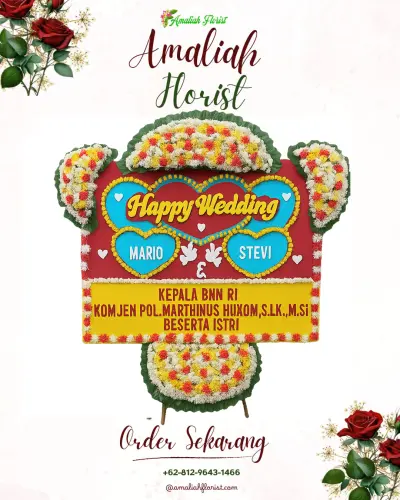 Karangan Papan Bunga Pernikahan di Cihea